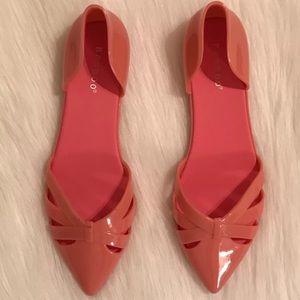 Bamboo Coral Pink Pointed Toe Flats